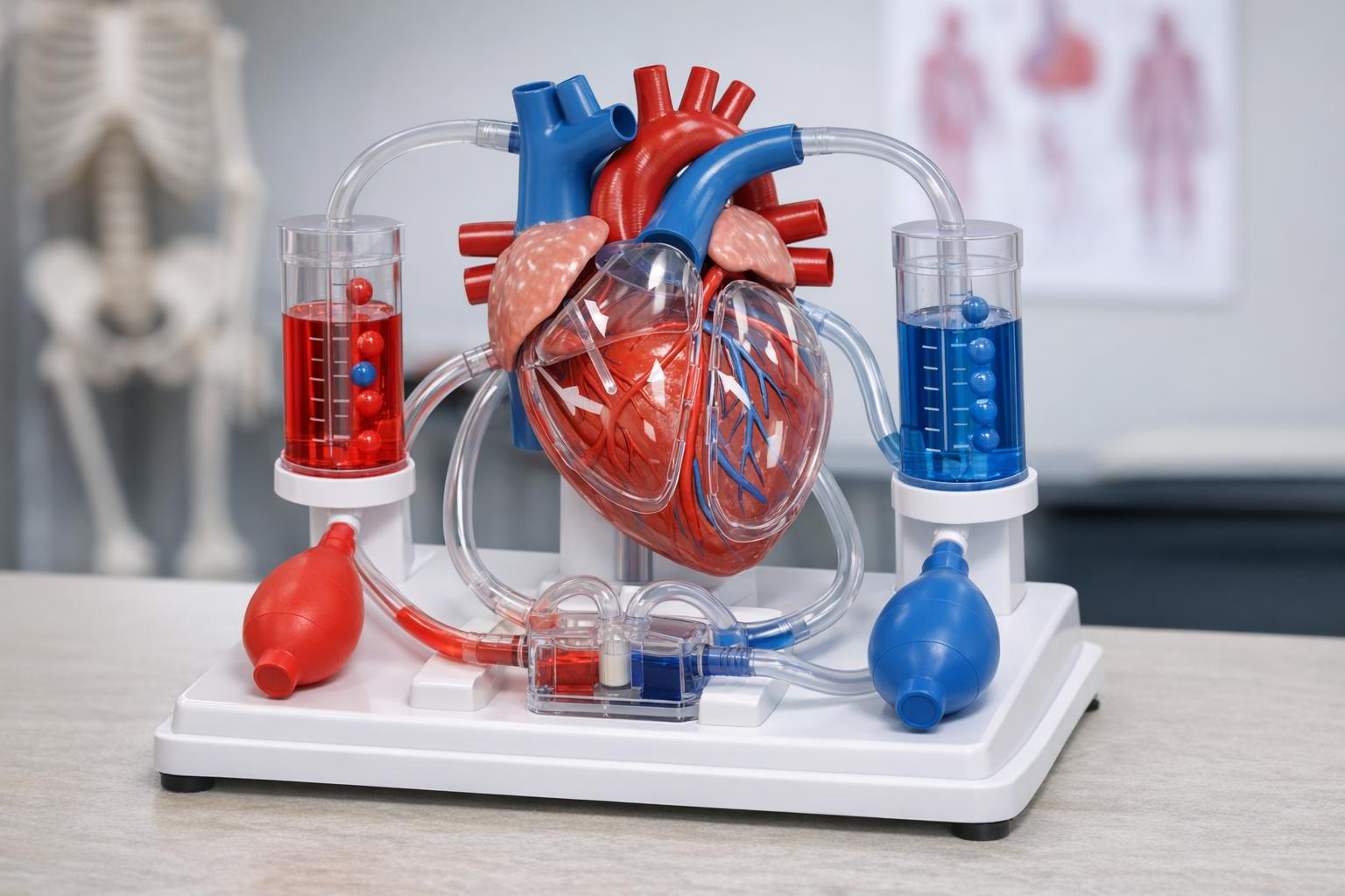 Model serca z ruchomymi elementami używany do demonstracji pracy układu krążenia
